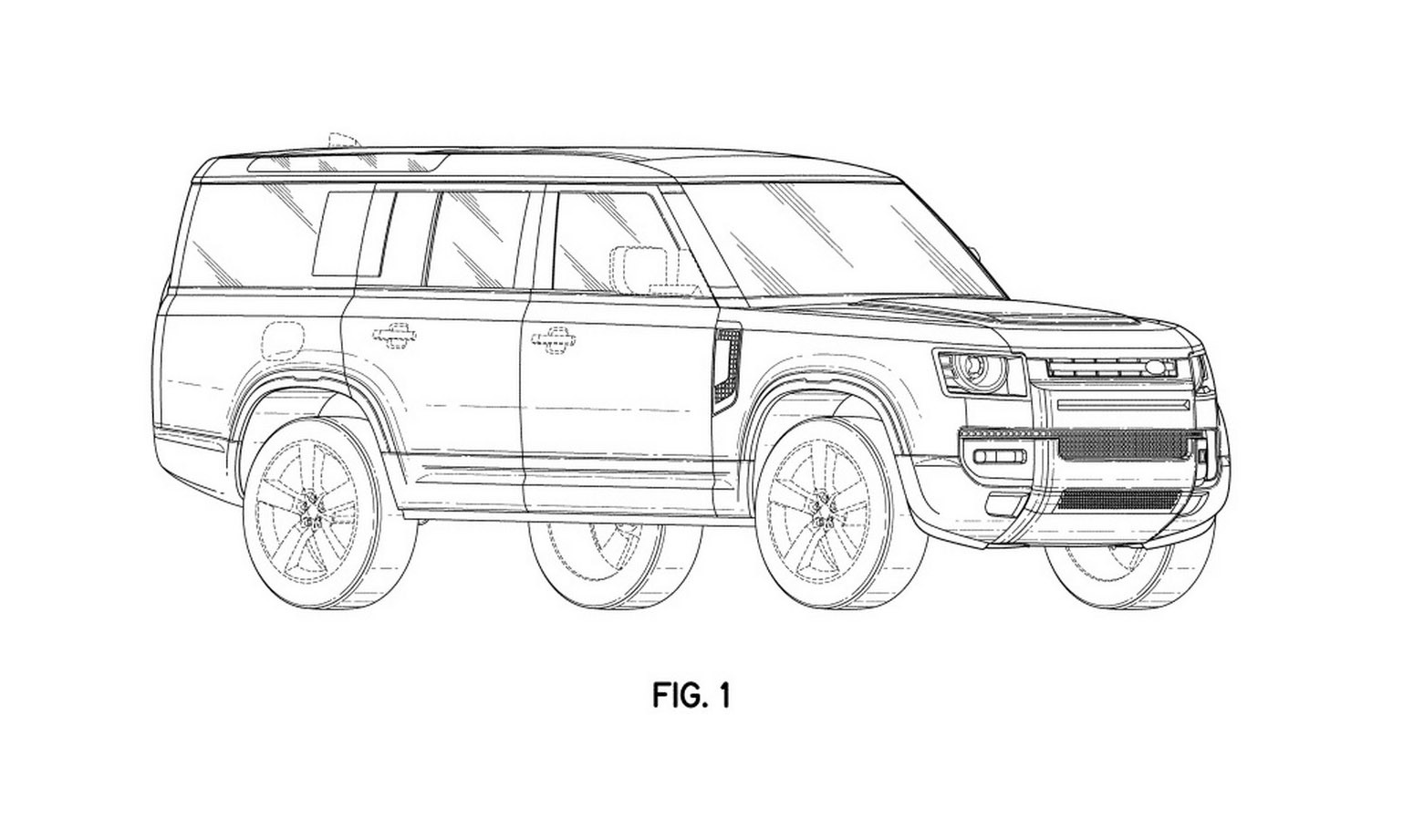 Восьмиместный Land Rover Defender 130 рассекретили на патентных фото